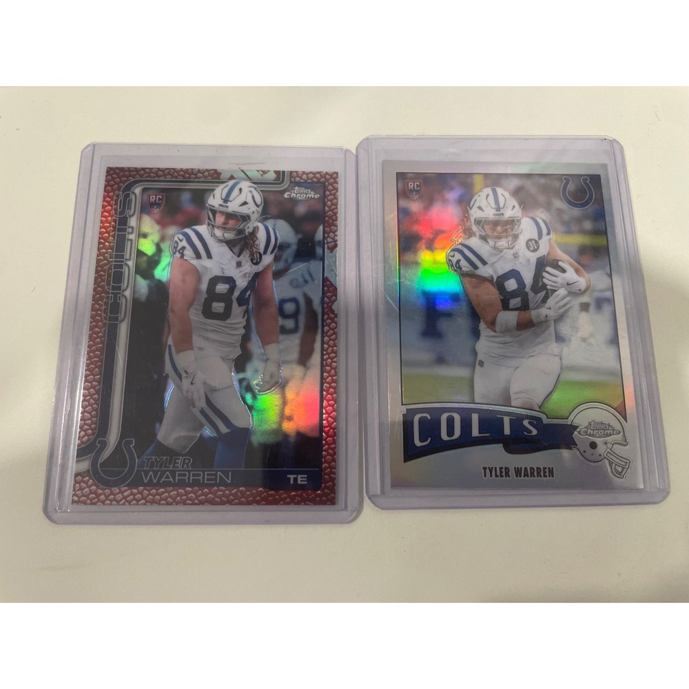 Tyler Warren Indianapolis Colts Topps Chrome Rookie Card Lot of 2
